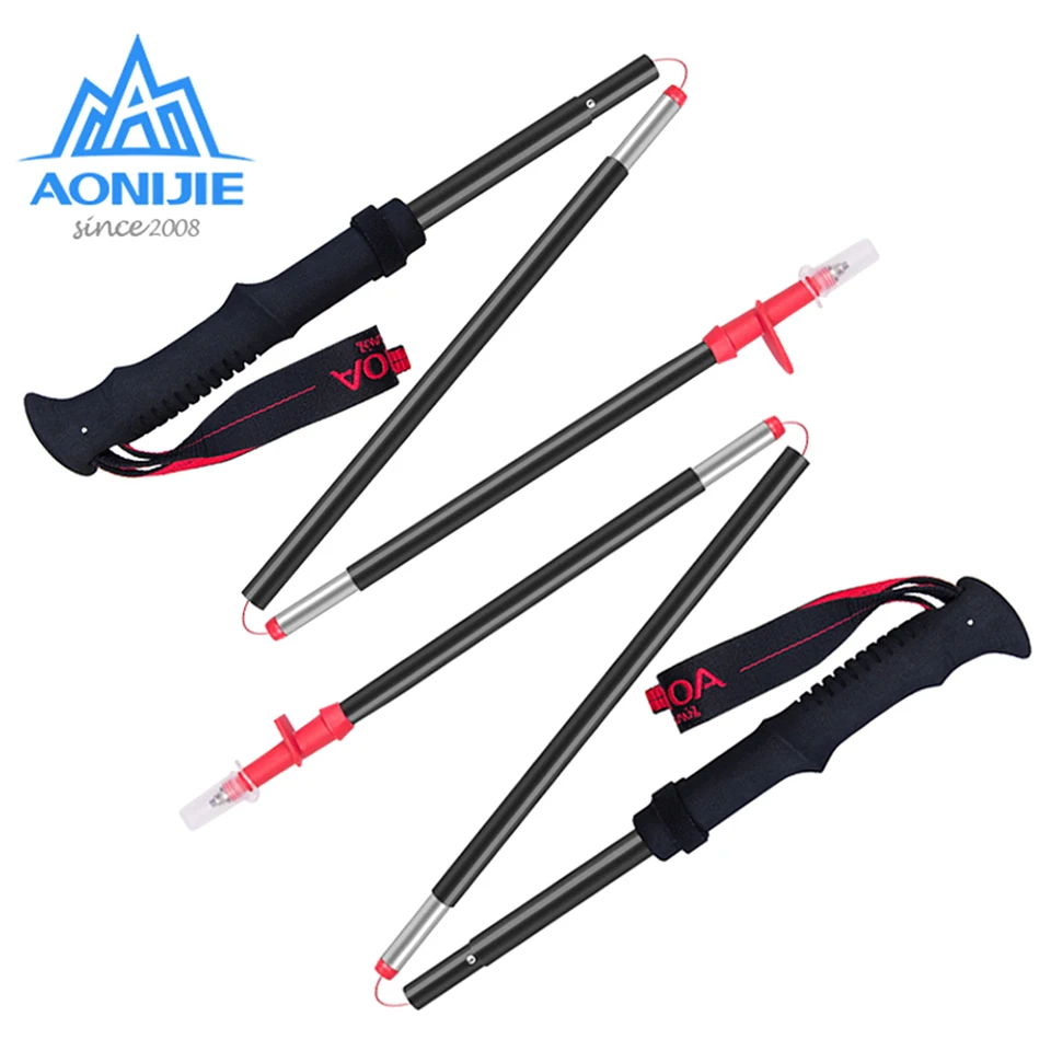 AONIJIE 1pcs Ultra-light EVA Handle 3-Section Foldable Canes Aluminum alloy Walking Sticks Quick Lock Trekking Pole Alpenstock | Спорт и