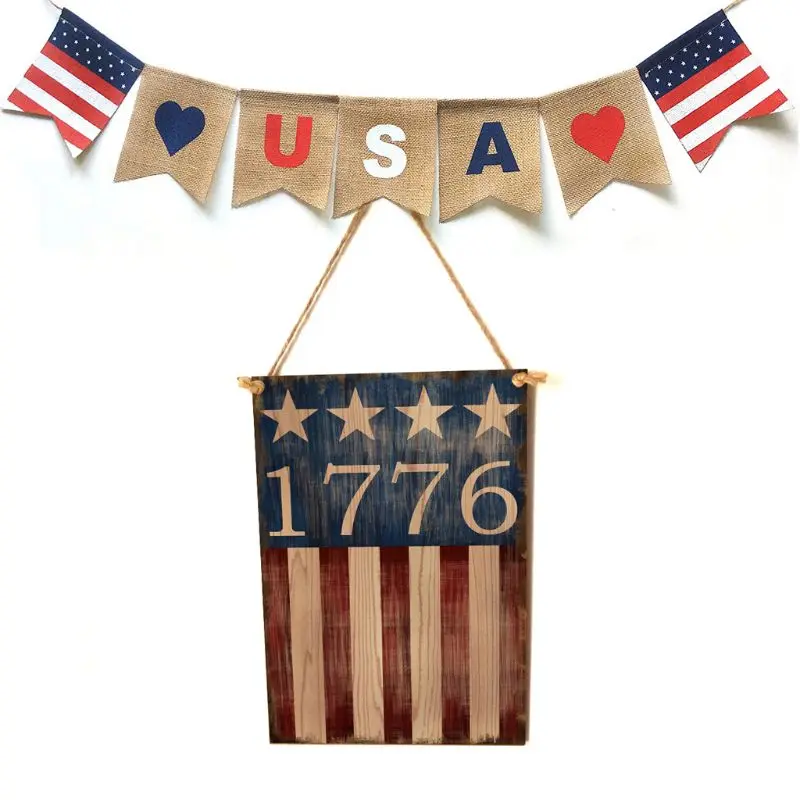 Vintage Wooden Hanging Plaque 1776 Sign Board Wall Door Home Decor Independence Day Party Gift
Vintage Wooden Hanging Plaque 1776 Sign Board Wall Door Home Decor Independence Day Party Gift