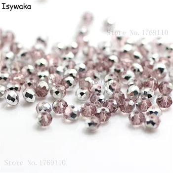 Isywaka Pink Silver Color 4mm 145pcs Rondelle Austria faceted Crystal Glass Beads Loose Spacer Round Beads Jewelry Making
Isywaka Pink Silver Color 4mm 145pcs Rondelle Austria faceted Crystal Glass Beads Loose Spacer Round Beads Jewelry Making