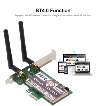 2.4GHz/5GHz Wireless LAN Card BT Dual Band WiFi Network Card with High-gain Antennas 300M PCI-E Adapter Card for Laptop Desktop
2.4GHz/5GHz Wireless LAN Card BT Dual Band WiFi Network Card with High-gain Antennas 300M PCI-E Adapter Card for Laptop Desktop