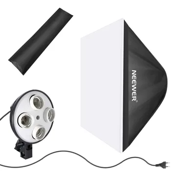 Neewer Photo Studio Photography 19.7 x 25.6inches Light Soft Box Reflector with 4 Socket Light Bulb Adapter and Diffuser Cover
Neewer Photo Studio Photography 19.7 x 25.6inches Light Soft Box Reflector with 4 Socket Light Bulb Adapter and Diffuser Cover