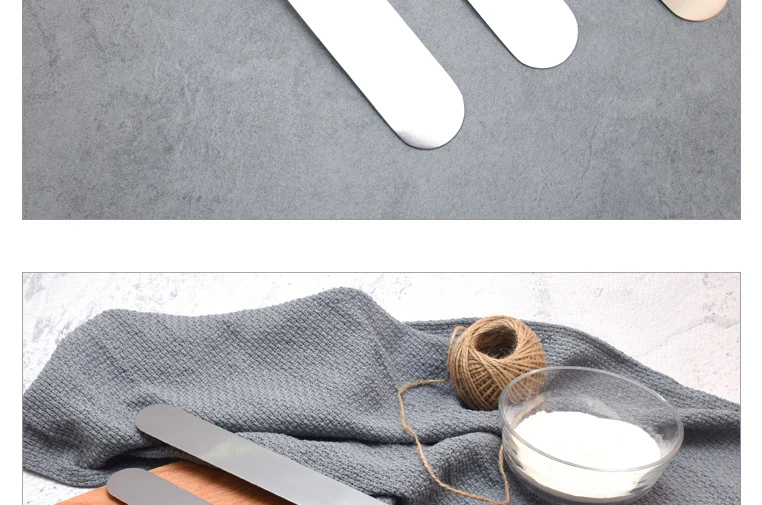 6 8 10 Inch Stainless Steel Cream Spatula Baking Utensils DIY Baking Tool Cake Cream Scraper Kitchen Cake Decoration Tools (7)
