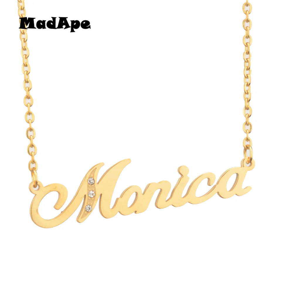 MadApe Stainless Steel "Monica" Name Necklace Customized Personalized Choker Any Name For Women, Custom Arabic Name Necklace
MadApe Stainless Steel "Monica" Name Necklace Customized Personalized Choker Any Name For Women, Custom Arabic Name Necklace