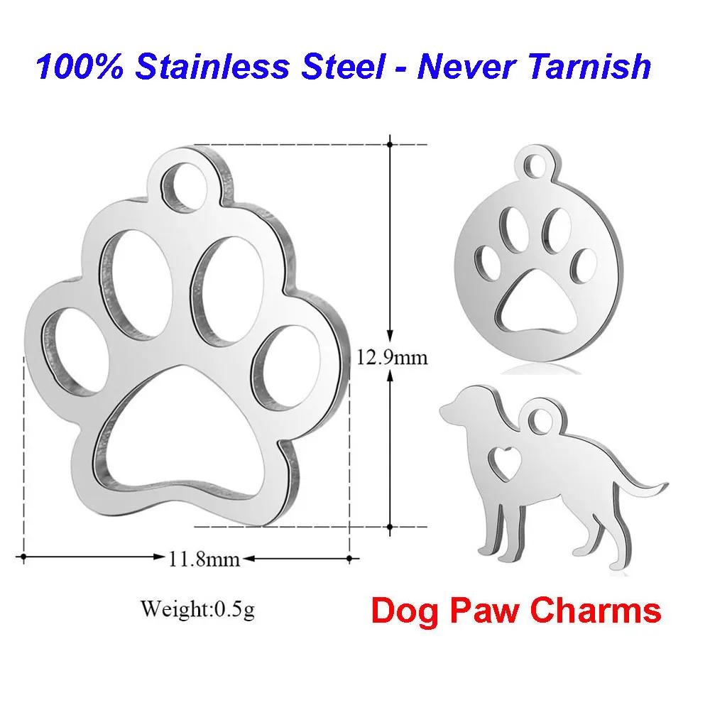 10pcs/lot 100% Stainless Steel Animal Dog Charms VNISTAR Dog Paw charms Love Dog Dog Bone Jewelry Findings Supplies
10pcs/lot 100% Stainless Steel Animal Dog Charms VNISTAR Dog Paw charms Love Dog Dog Bone Jewelry Findings Supplies