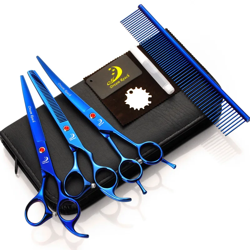 7 inch Professional Pet Dog Grooming Scissors Straight Scissors & Curved Shear & thinning scissors with comb 4pcs/set
7 inch Professional Pet Dog Grooming Scissors Straight Scissors & Curved Shear & thinning scissors with comb 4pcs/set
