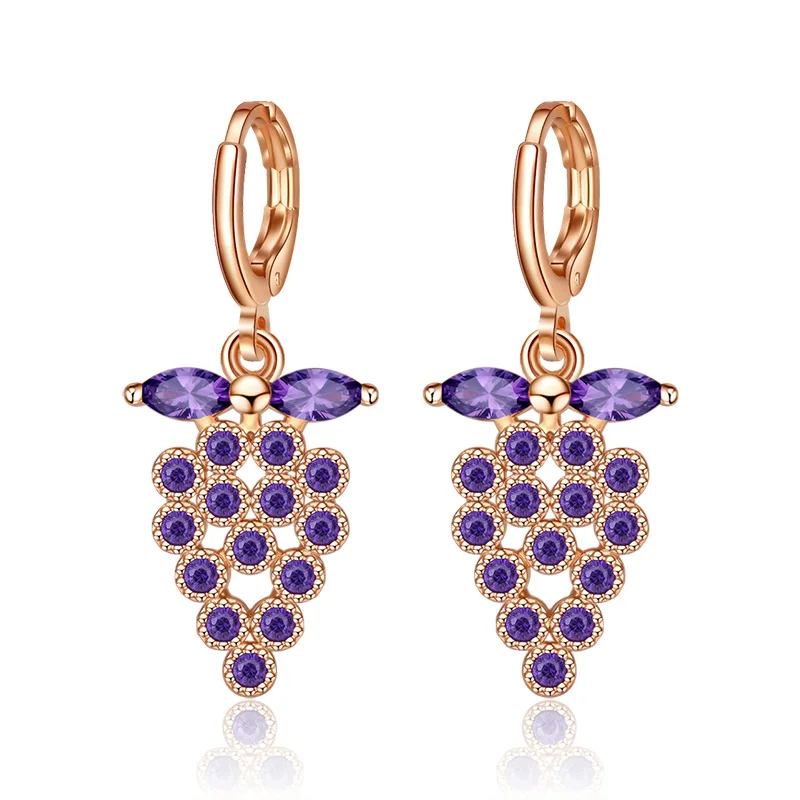 Purple Dropping Cute Earring Vintage Style Plated Pure Copper Grape Zircon Earring Trendy for Women in Drop Earrings Styles
Purple Dropping Cute Earring Vintage Style Plated Pure Copper Grape Zircon Earring Trendy for Women in Drop Earrings Styles