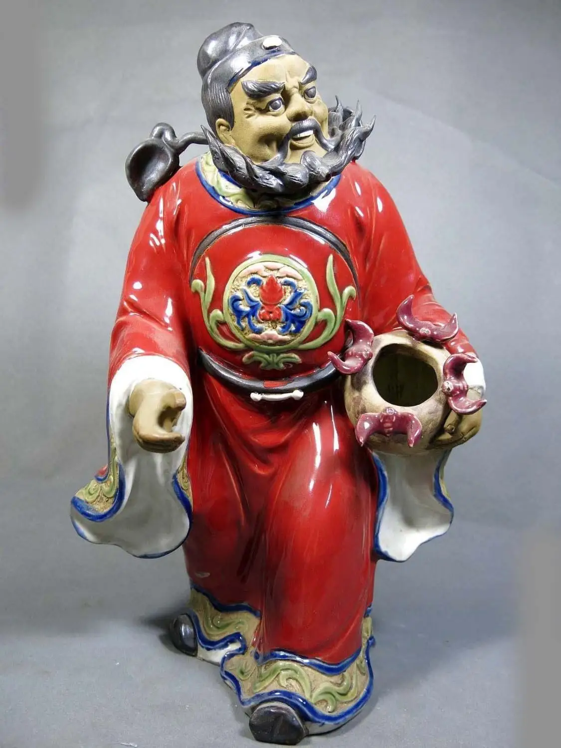 15" China handmade pottery bat sculpture Lucky EXORCIST Zhong Kui buddha Statue
15" China handmade pottery bat sculpture Lucky EXORCIST Zhong Kui buddha Statue