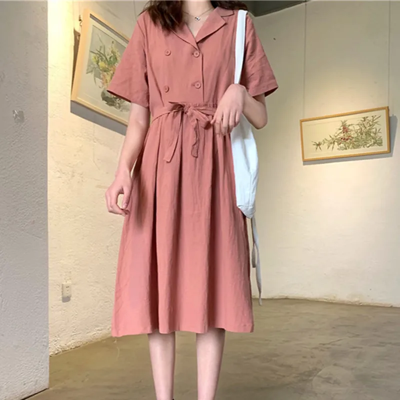 Uego Korea Design Preppy Style Dress Short Sleeve Button V-neck Slim Waist Sashes INS Prairie Chic Dress Women Casual Midi Dress
Uego Korea Design Preppy Style Dress Short Sleeve Button V-neck Slim Waist Sashes INS Prairie Chic Dress Women Casual Midi Dress