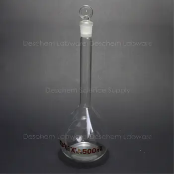 500ml,Lab Glass Volumetric Flask W/Stopper,Volumetric-Bottle,Chemistry Glasswar 
500ml,Lab Glass Volumetric Flask W/Stopper,Volumetric-Bottle,Chemistry Glasswar