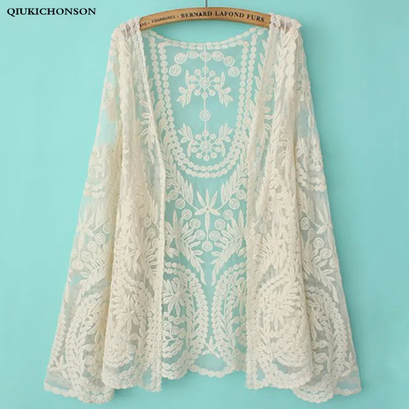 Qiukichonson Lace Cardigan Summer Bohemian Beach Cover Up V-Neck Embroidery Cotton Lace Tops Ladies Womens Cardigan Long Sleeve
Qiukichonson Lace Cardigan Summer Bohemian Beach Cover Up V-Neck Embroidery Cotton Lace Tops Ladies Womens Cardigan Long Sleeve