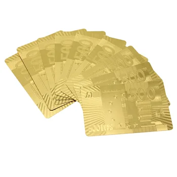 New Luxury Waterproof 24K Gold Foil Poker 54 Playing Cards For Casino Table Game Dollar
New Luxury Waterproof 24K Gold Foil Poker 54 Playing Cards For Casino Table Game Dollar
