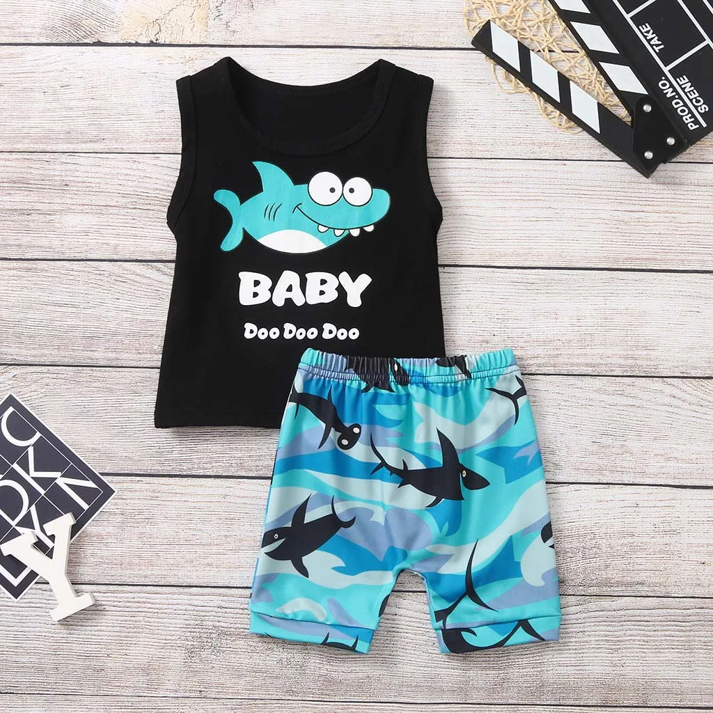 MUQGEW Cartoon Shark Printed Clothes Toddler Kids Boy Summer Sleeveless Vest Tops+Shorts Outfits Set Children Boy Clothes Set
MUQGEW Cartoon Shark Printed Clothes Toddler Kids Boy Summer Sleeveless Vest Tops+Shorts Outfits Set Children Boy Clothes Set