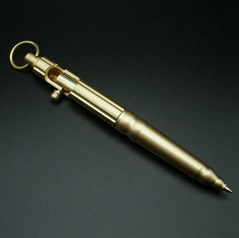 Solid Brass EDC Bolt Action Ball Point Pen Unisex Tactical Pens Gold Metal Copper Keychains Accessories Key Chain Halloween Gift
Solid Brass EDC Bolt Action Ball Point Pen Unisex Tactical Pens Gold Metal Copper Keychains Accessories Key Chain Halloween Gift