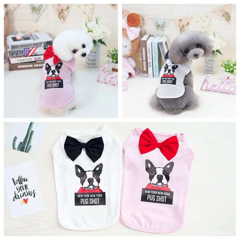 Spring/Summer Pet Dog Clothes For Small Dogs Puppy Pet Vest Fashion Dog T-shirt Shirts With Bow Tie Pug French Bulldog Clothing
Spring/Summer Pet Dog Clothes For Small Dogs Puppy Pet Vest Fashion Dog T-shirt Shirts With Bow Tie Pug French Bulldog Clothing