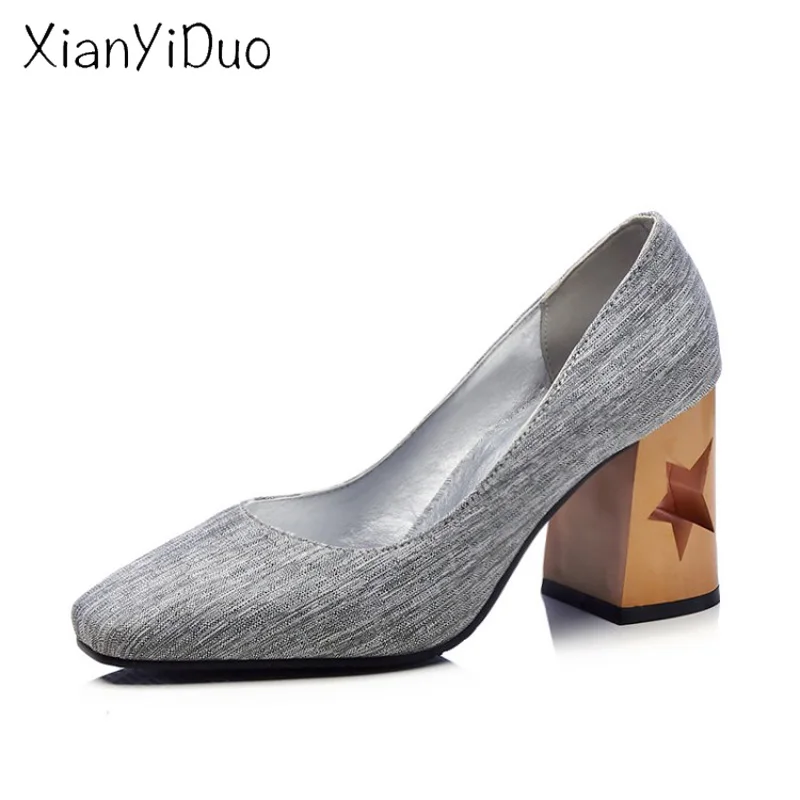 Xianyiduo 2018 Spring/Autumn Slingbacks Canvas Women's Shoes Square Toe high heels Pumps large size34-48 /581
Xianyiduo 2018 Spring/Autumn Slingbacks Canvas Women's Shoes Square Toe high heels Pumps large size34-48 /581