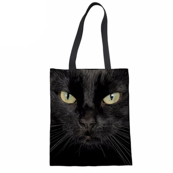Black Cat 3D Printing Canvas Shopping Bags for Women Eco Reusable Foldable Coth Bag lady Handbag Tote Cotton Tote Bag
Black Cat 3D Printing Canvas Shopping Bags for Women Eco Reusable Foldable Coth Bag lady Handbag Tote Cotton Tote Bag