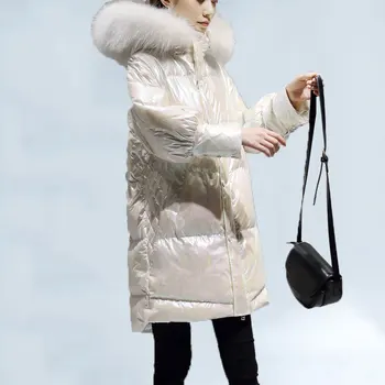 Big Fur Collar European Bright Face Down Jacket Female 2019 New Fashion Long Hooded Magic Color White Duck Down Thick Coat 463
Big Fur Collar European Bright Face Down Jacket Female 2019 New Fashion Long Hooded Magic Color White Duck Down Thick Coat 463