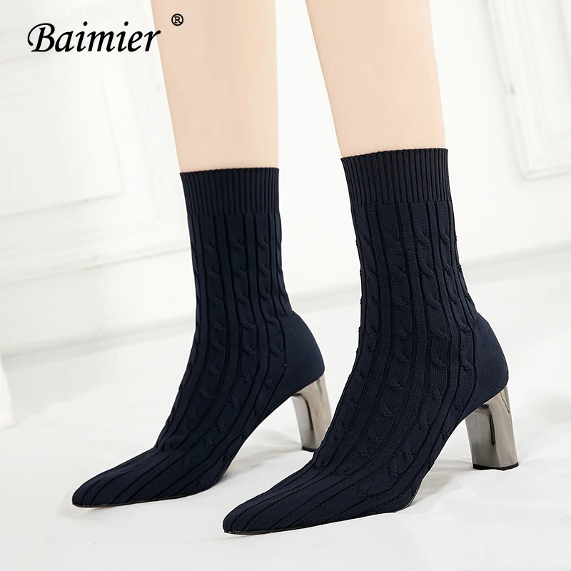 Baimier Winter Handmade Knitting Women Sock Boots Pointed Toe Slip On Ankle Boots For Women Warm High Heels Women Winter Boots
Baimier Winter Handmade Knitting Women Sock Boots Pointed Toe Slip On Ankle Boots For Women Warm High Heels Women Winter Boots