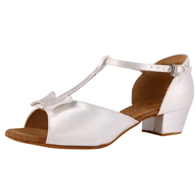 white satin dance shoes