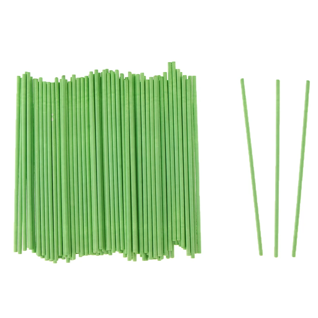 100 Pc Solid Colored Paper Lollipop Sticks 6 inch Cake Pop Sticks for Fondant Candy Chocolate Cake Pop Cupcakes Making Mould