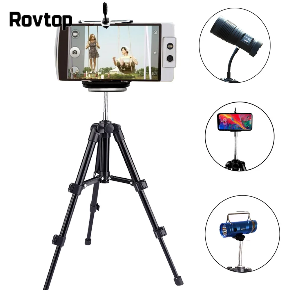 Rovtop мини штатив для камеры монопод iPhone гибкий аксессуары держатель телескопа