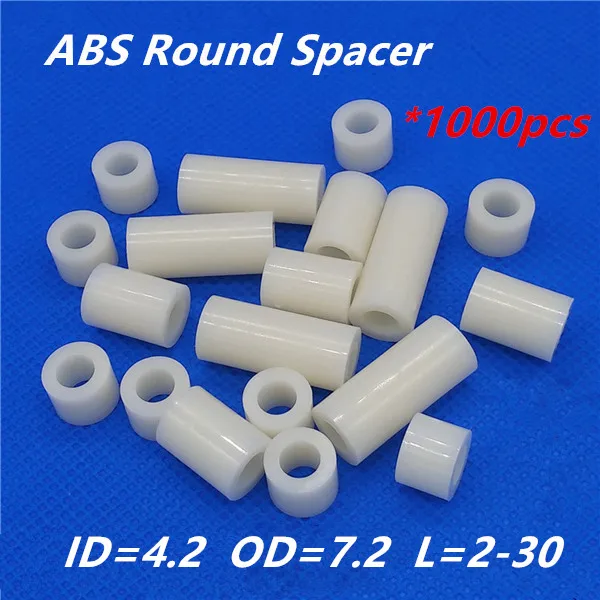 1000pcs M4 White Nylon ABS Round Hollow Non-Threaded Standoff Spacer PCB Board Screw Bolt Long Washer ID=4.2 OD=7.2
1000pcs M4 White Nylon ABS Round Hollow Non-Threaded Standoff Spacer PCB Board Screw Bolt Long Washer ID=4.2 OD=7.2