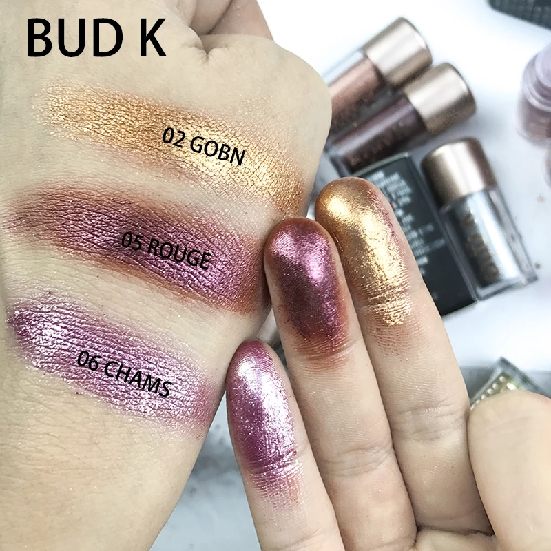 BUD K Brand Luxury Glow Eyeshadow Color Cosmetic Long Lasting Shimmer Shine Black Gold Metallic Glitter Loose Powder Eye Shadow
BUD K Brand Luxury Glow Eyeshadow Color Cosmetic Long Lasting Shimmer Shine Black Gold Metallic Glitter Loose Powder Eye Shadow