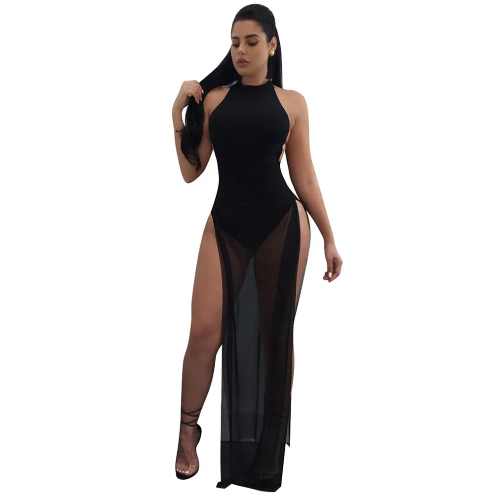 Anself Sexy Women See-through Mesh Maxi Dress High Slit High Neck Robe Sleeveless Backless Clubwear Party Bodysuit Top One Piece
Anself Sexy Women See-through Mesh Maxi Dress High Slit High Neck Robe Sleeveless Backless Clubwear Party Bodysuit Top One Piece