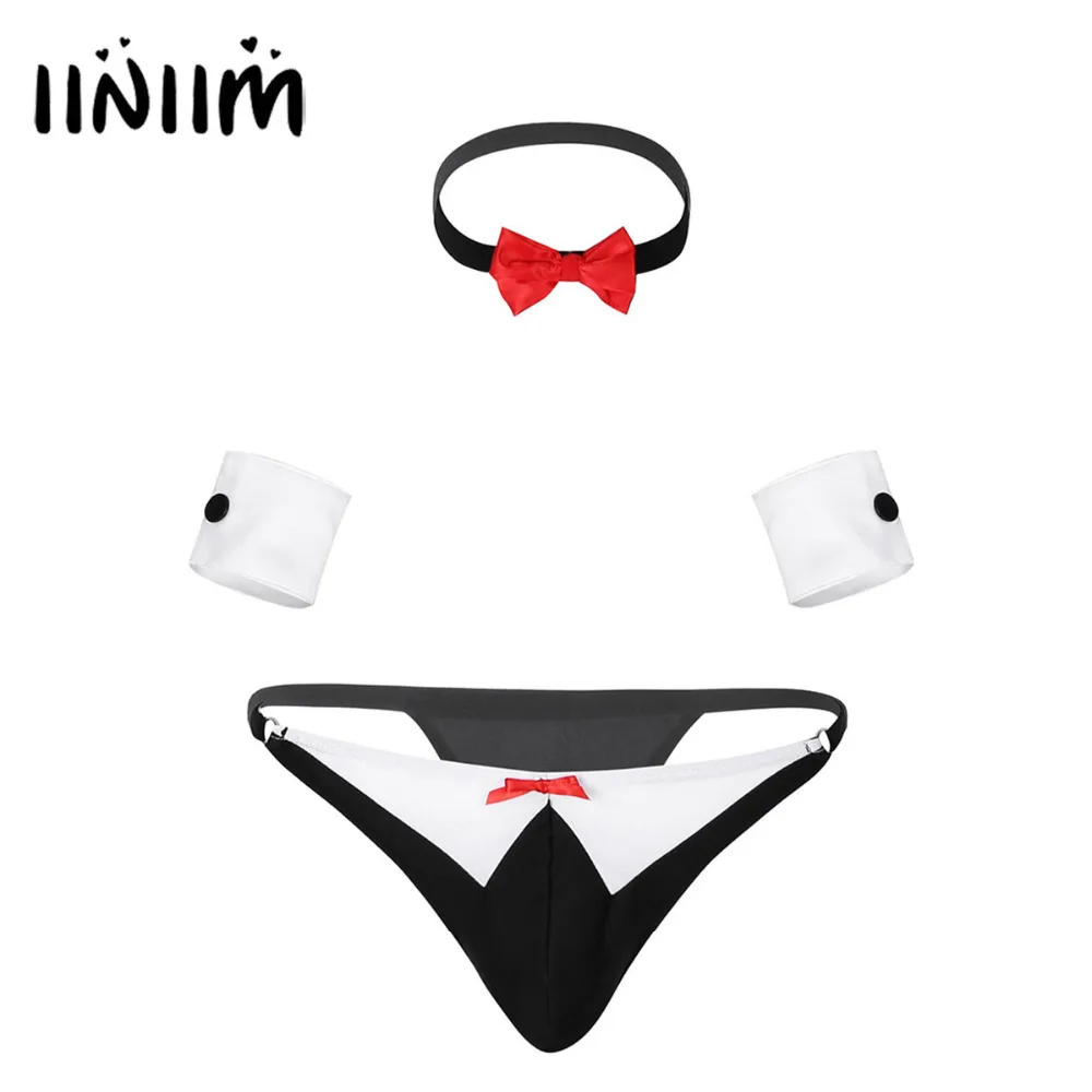 iiniim Mens Butler Lingerie Night Jockstraps Panties Bow Tie Tuxedo Thong G-string Briefs with Collar for Costumes Cosplay Party
iiniim Mens Butler Lingerie Night Jockstraps Panties Bow Tie Tuxedo Thong G-string Briefs with Collar for Costumes Cosplay Party
