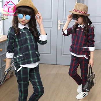 Girls Suits 2016 Spring and Autumn Period British Children Grid Long-sleeved Casual Sport Two-piece Outfit Girls Sets
Girls Suits 2016 Spring and Autumn Period British Children Grid Long-sleeved Casual Sport Two-piece Outfit Girls Sets