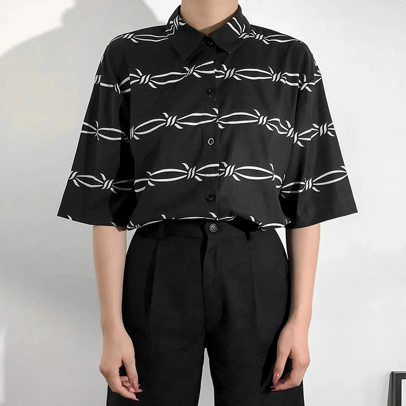 Gothic Printed Black Women Shirts Korean Harajuku Long T Shirt Ladies Casual Loose Tee Shirt Femme Streetwear Summer 2019
Gothic Printed Black Women Shirts Korean Harajuku Long T Shirt Ladies Casual Loose Tee Shirt Femme Streetwear Summer 2019