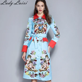 Fashion Runway Trench coat Winter Women Wool Large lapel Long sleeve Angel Print Elegant Keep warm sky blue Overcoat
Fashion Runway Trench coat Winter Women Wool Large lapel Long sleeve Angel Print Elegant Keep warm sky blue Overcoat