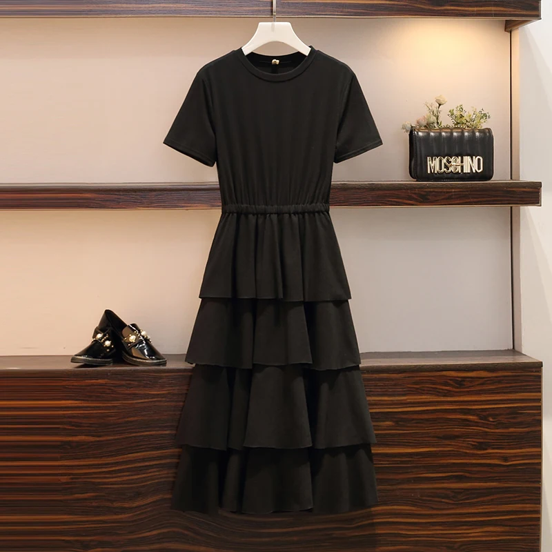 New 2019 Summer Women Stylish Black Purple Short Sleeve O Neck Elasitc Waist Ruffles Dresses Female Cotton Sexy Dresses Vestidos
New 2019 Summer Women Stylish Black Purple Short Sleeve O Neck Elasitc Waist Ruffles Dresses Female Cotton Sexy Dresses Vestidos