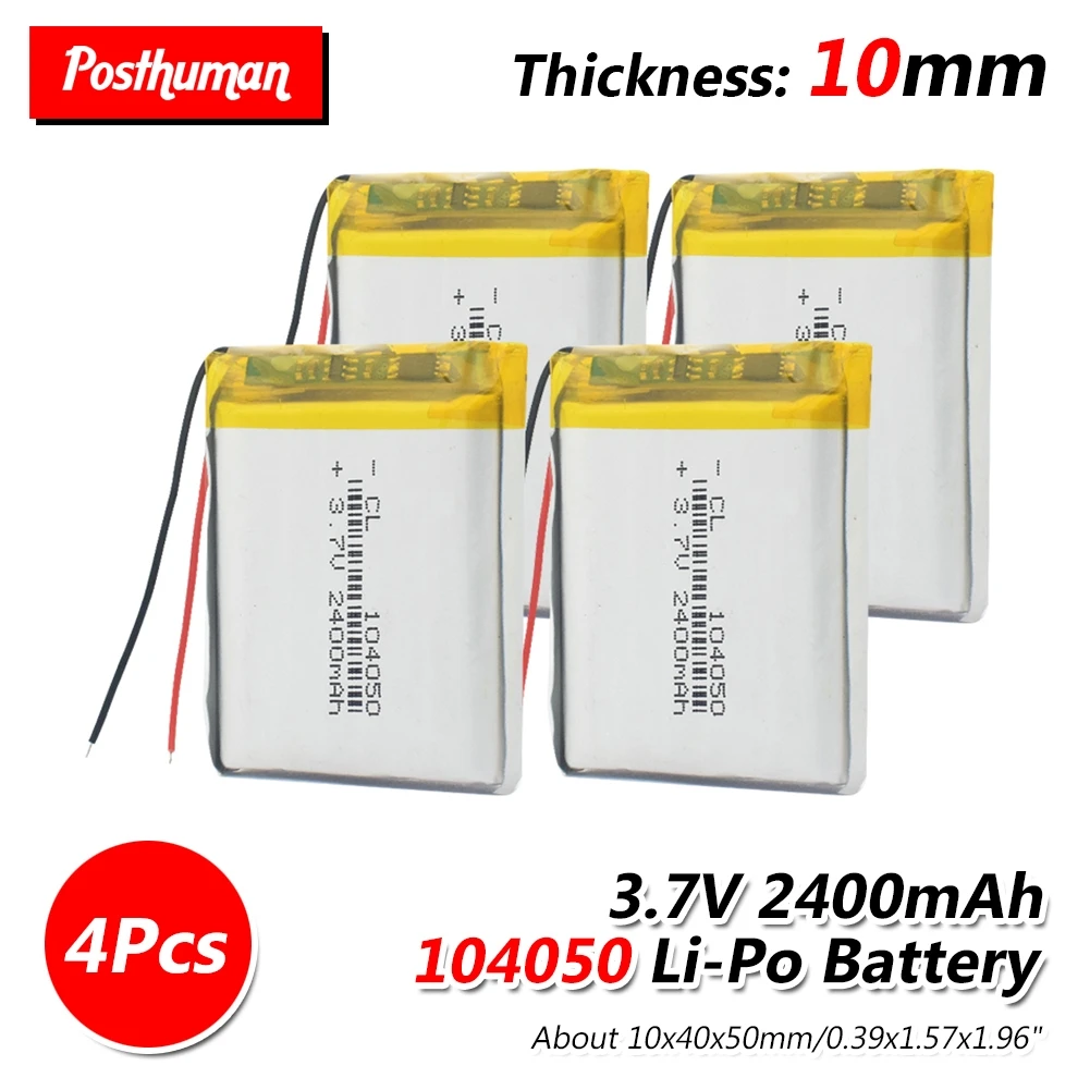 2400mAh 104050 Rechargeable Li-polymer Battery Replacement Battery Rechargeable DIY Battery For MP3 MP4 DVD MID PDA Speaker
2400mAh 104050 Rechargeable Li-polymer Battery Replacement Battery Rechargeable DIY Battery For MP3 MP4 DVD MID PDA Speaker