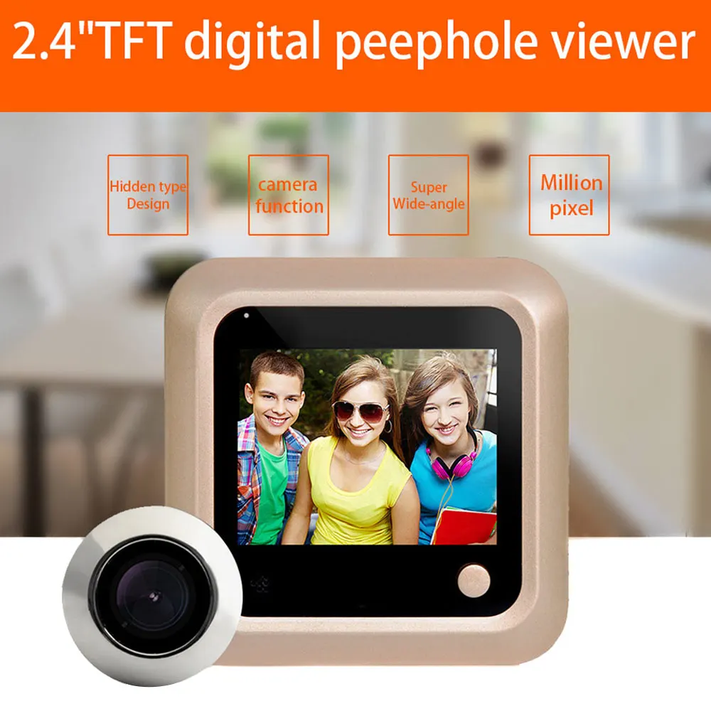 Smart Visual Doorbell 2.4inch Peephole Viewer HD Screen 120 Degrees Wide Angle Security LCC77
Smart Visual Doorbell 2.4inch Peephole Viewer HD Screen 120 Degrees Wide Angle Security LCC77