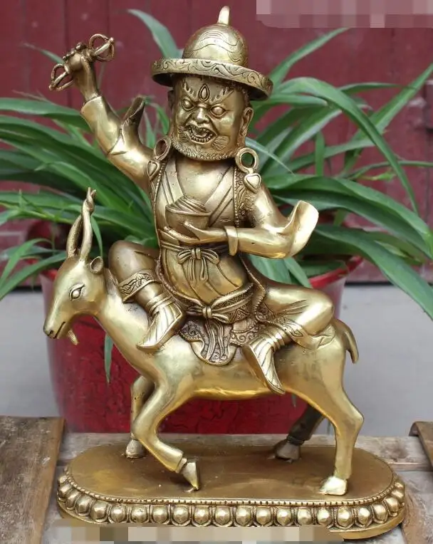 S01958 12" Tibetan Buddhism Bronze King Vajra Deity Buddha Statue Jambhala Ride Deer (B0328)
S01958 12" Tibetan Buddhism Bronze King Vajra Deity Buddha Statue Jambhala Ride Deer (B0328)