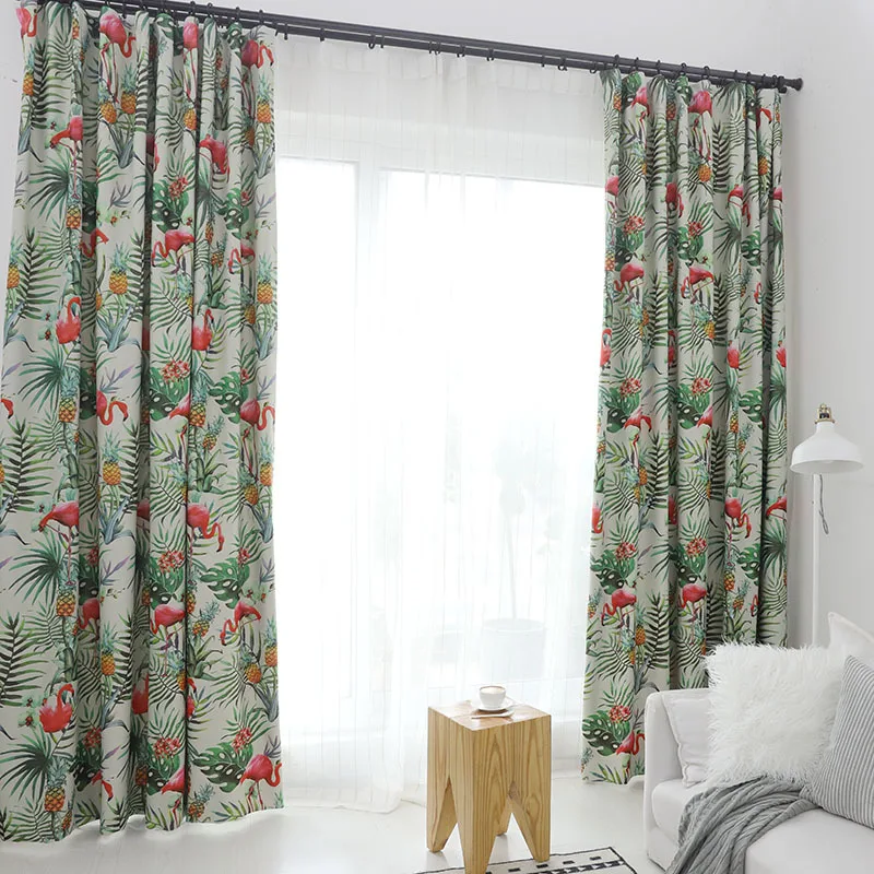Modern Pastoral European Flamingos Printing Shading Curtains for Living Dining Room Bedroom.
Modern Pastoral European Flamingos Printing Shading Curtains for Living Dining Room Bedroom.