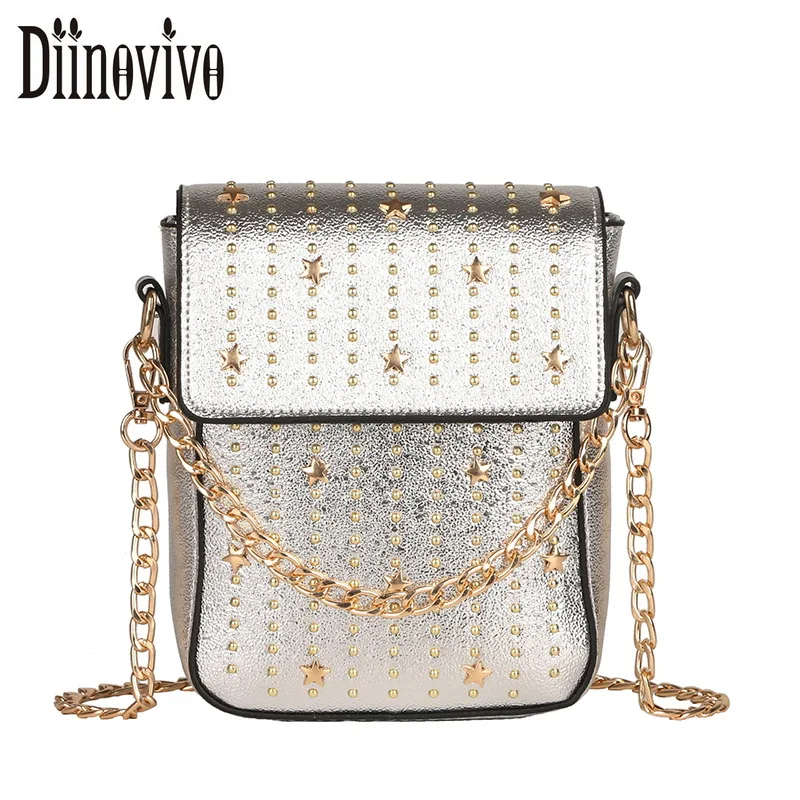 Diinovivo Vintage Rivet Women Handbag Personality Star Decoration PU Leather Messenger Bag Retro Chain Lady Crossbody Bag DN0954
Diinovivo Vintage Rivet Women Handbag Personality Star Decoration PU Leather Messenger Bag Retro Chain Lady Crossbody Bag DN0954