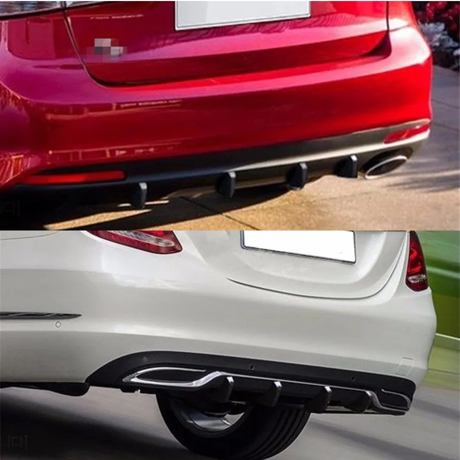 Universal 4Pcs PVC Car Rear Bumper Diffuser Molding Point Garnish Anti-collision