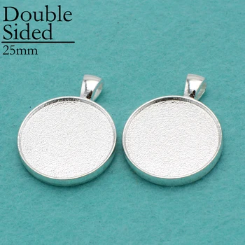500 pcs - 25mm Double Sided Pendant Blank, 25mm Silver Cameo Setting, Two Sided 25mm Cabochon Setting, 1 Inch Pendant Setting
500 pcs - 25mm Double Sided Pendant Blank, 25mm Silver Cameo Setting, Two Sided 25mm Cabochon Setting, 1 Inch Pendant Setting