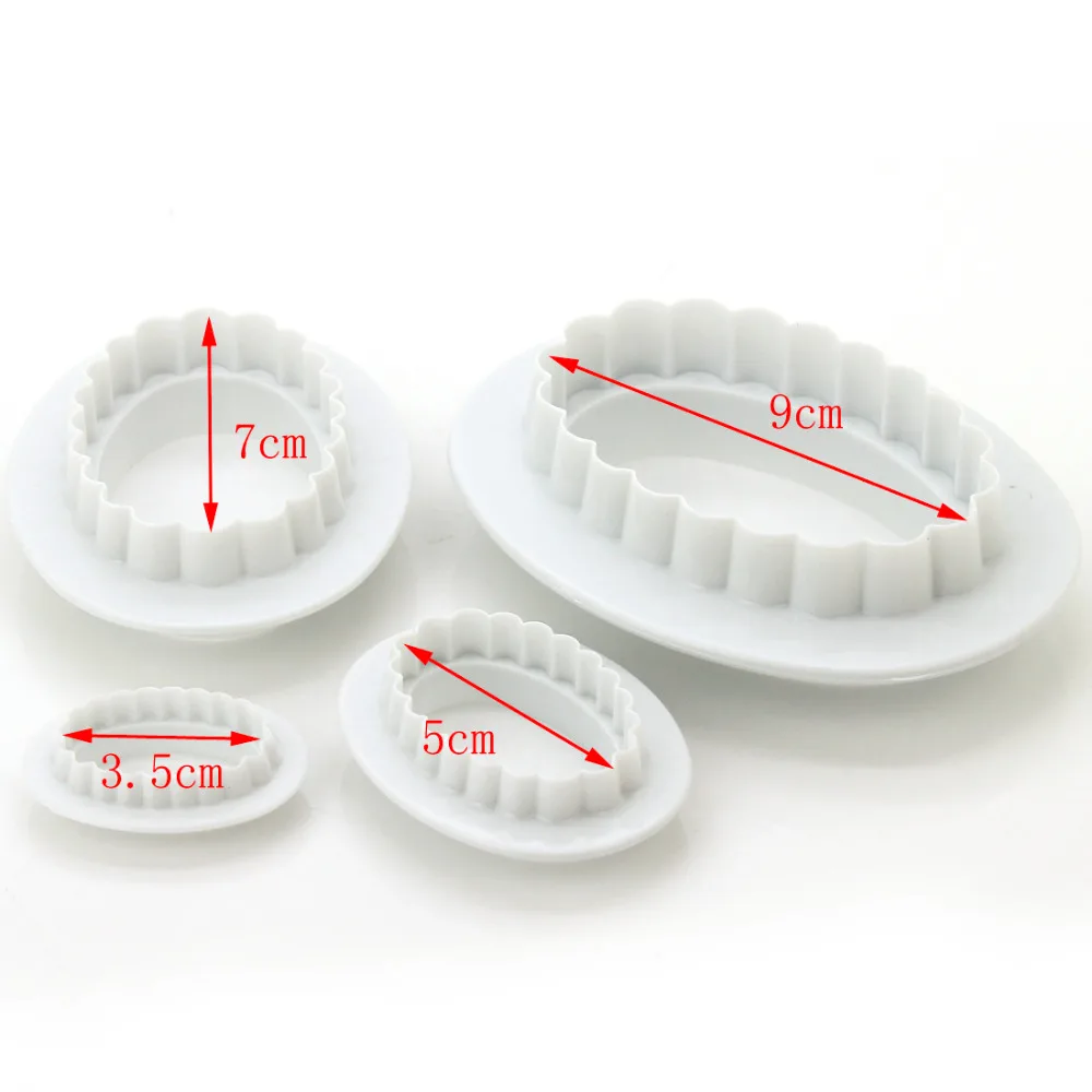 Free Shipping 4Pcs/Set Oval Fondant Cake tools Decorating Sugarcraft Baking Cookie Cutters Mould Tool Bakeware Tools
Free Shipping 4Pcs/Set Oval Fondant Cake tools Decorating Sugarcraft Baking Cookie Cutters Mould Tool Bakeware Tools