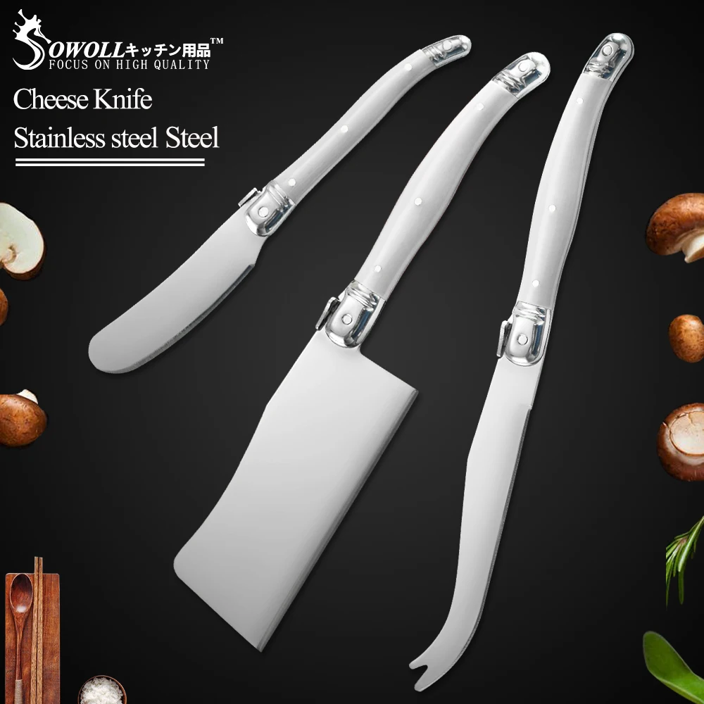 Sowoll 3Pcs Cheese Knife Set Kit Sandwich Spreader Butter Knife Set Stainless Steel ABS Handle Cheese Slicer Tools Available
Sowoll 3Pcs Cheese Knife Set Kit Sandwich Spreader Butter Knife Set Stainless Steel ABS Handle Cheese Slicer Tools Available
