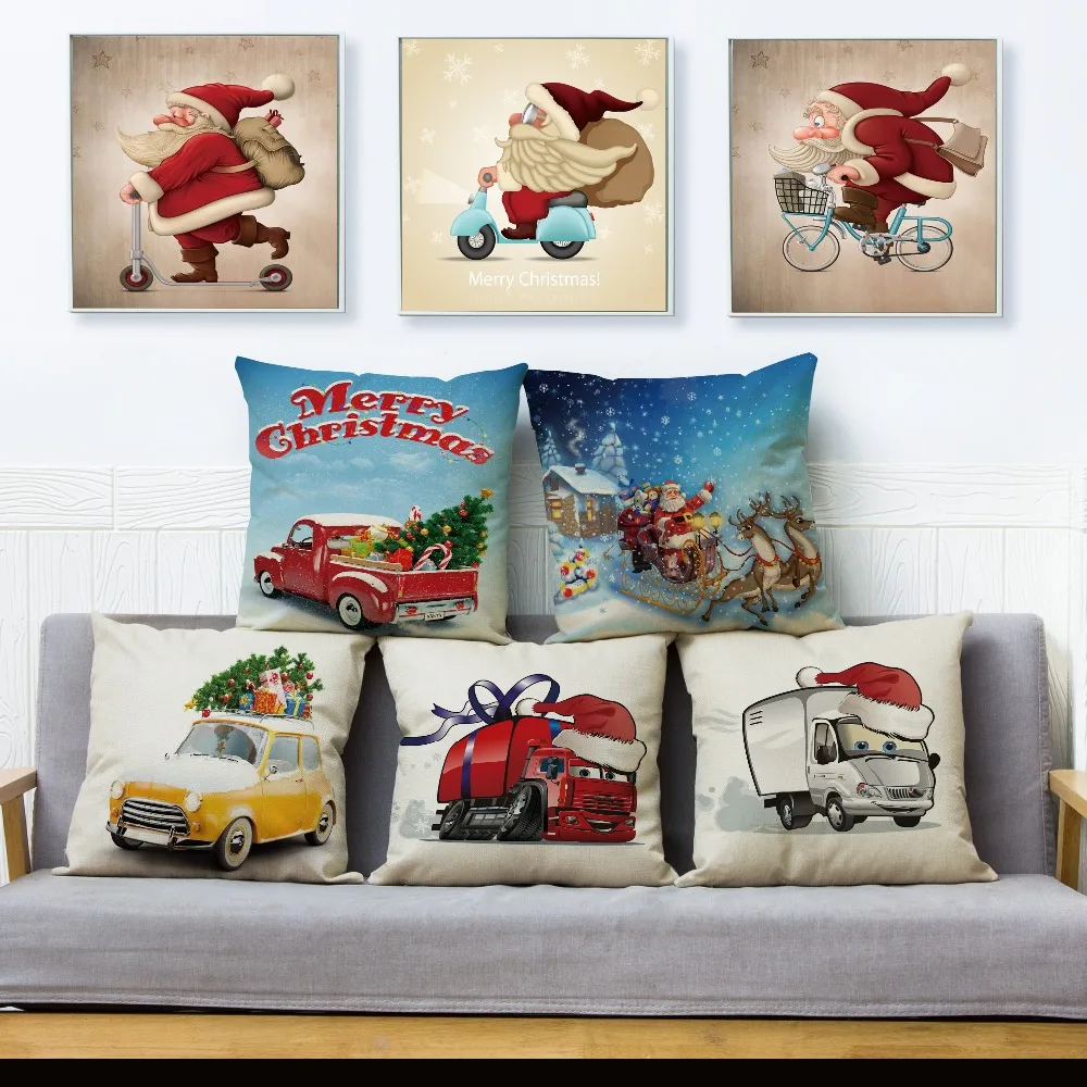 Merry Christmas Gift Santa Claus Ride Bike Cushion Cover Cartoon Pillow Case Decor Happy New Year Pillowcase for Sofa Home
Merry Christmas Gift Santa Claus Ride Bike Cushion Cover Cartoon Pillow Case Decor Happy New Year Pillowcase for Sofa Home