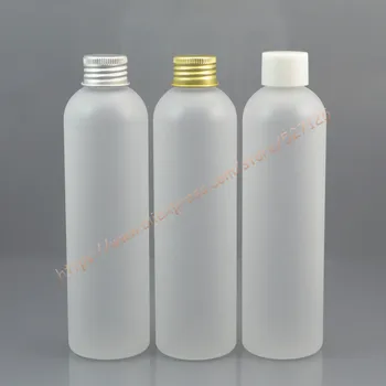 250ml clear frosted PET bottle with white PP lid/silver/gold aluminum lid.oil/liquid/moisturizer/facial water container
250ml clear frosted PET bottle with white PP lid/silver/gold aluminum lid.oil/liquid/moisturizer/facial water container