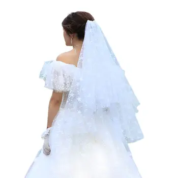 2 Tier Double Layer Women Wedding Veil Fantastic Five-Pointed Star Moon Patterns Printing Party Costume Bridal Veil With Comb
2 Tier Double Layer Women Wedding Veil Fantastic Five-Pointed Star Moon Patterns Printing Party Costume Bridal Veil With Comb