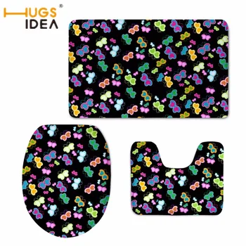 HUGSIDEA Colourful Butterfly Toilet Seat Cover Three Piece Bath Rug Set Contour Mats 3D Printing Fashion House Decorative 
HUGSIDEA Colourful Butterfly Toilet Seat Cover Three Piece Bath Rug Set Contour Mats 3D Printing Fashion House Decorative