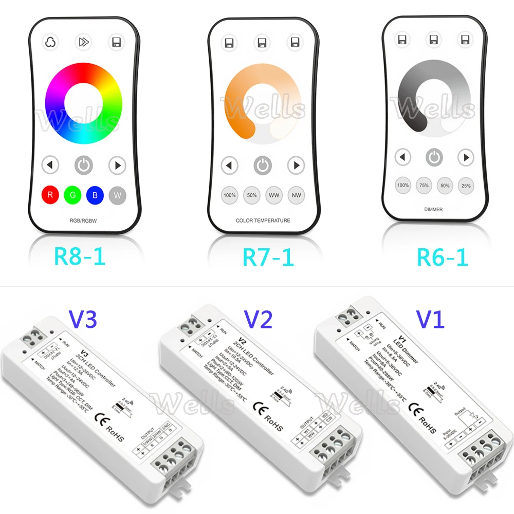 2.4G RF wireless LED Touch Remote Control dimmer 1CH 2CH 3CH led controller for Single Color /Color temperature/RGB led strip
2.4G RF wireless LED Touch Remote Control dimmer 1CH 2CH 3CH led controller for Single Color /Color temperature/RGB led strip