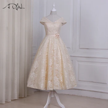 ADLN Elegant Short Prom Dresses Champagne Lace Tea Length Off the Shoulder Evening Party Gowns Zipper Up
ADLN Elegant Short Prom Dresses Champagne Lace Tea Length Off the Shoulder Evening Party Gowns Zipper Up