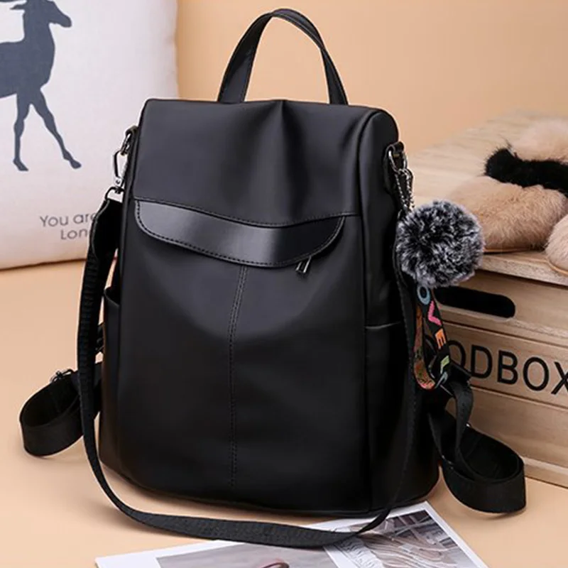 Female Casual Leather Backpack Women's A Bag Large Capacity Waterproof Teenage Girls Bags Minimalist Vintage Women Backpacks | Багаж и