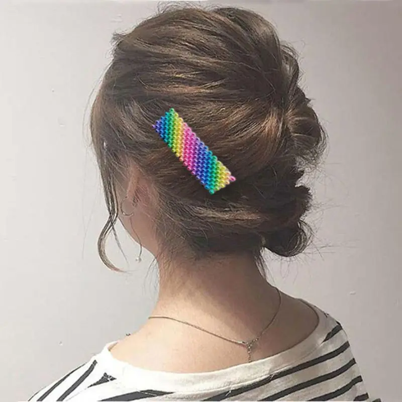 Korean Style Women Girls Metal Alloy Hair Clips Rainbow Colorful Imitation Pearl Duckbill Hairpins Hollow Out Geometric Barrette
Korean Style Women Girls Metal Alloy Hair Clips Rainbow Colorful Imitation Pearl Duckbill Hairpins Hollow Out Geometric Barrette